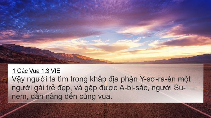 1 Các Vua 1:3 VIE Bible Verse Image