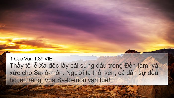 1 Các Vua 1:39 VIE Bible Verse Image
