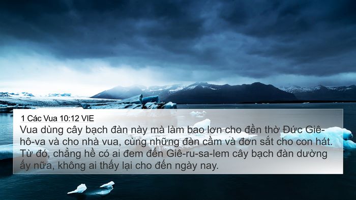 1 Các Vua 10:12 VIE 4K Wallpaper - Vua dùng cây bạch đàn này mà làm bao - 4K Wallpaper Bible Verse
