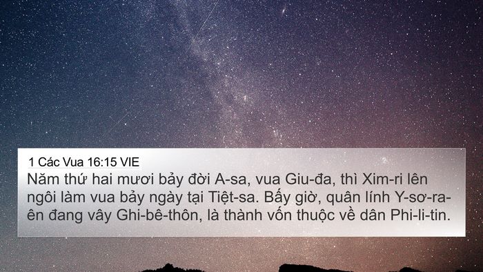 1 Các Vua 16:15 VIE Bible Verse Image