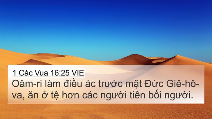 1 Các Vua 16:25 VIE Bible Verse Image