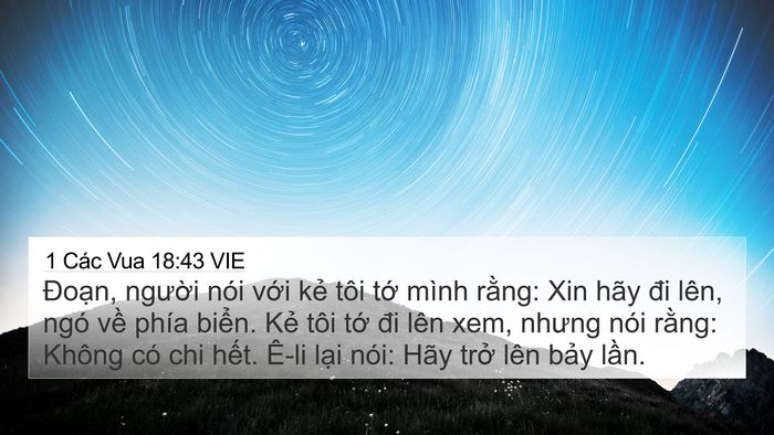 1 Các Vua 18:43 VIE Bible Verse Image