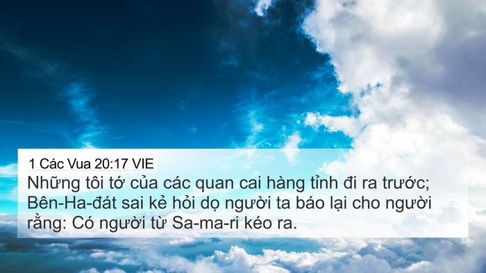 1 Các Vua 20:17 VIE 4K Wallpaper - Những tôi tớ của các quan cai hàng - 4K Wallpaper Bible Verse