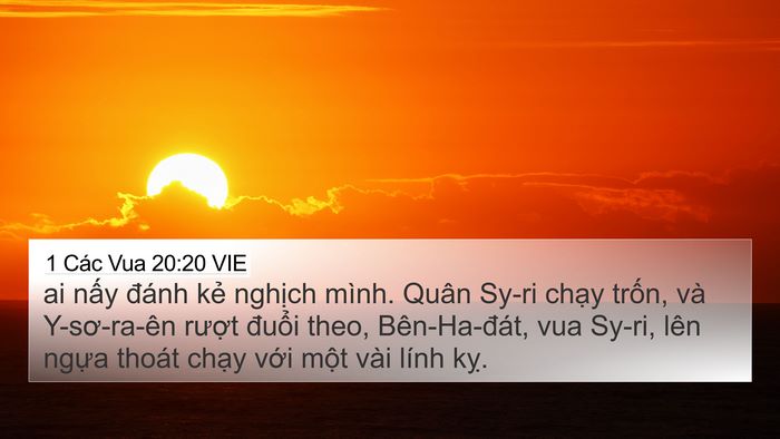 1 Các Vua 20:20 VIE Bible Verse Image