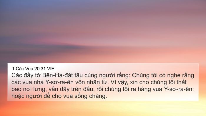 1 Các Vua 20:31 VIE Bible Verse Image