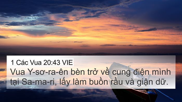 1 Các Vua 20:43 VIE Bible Verse Image