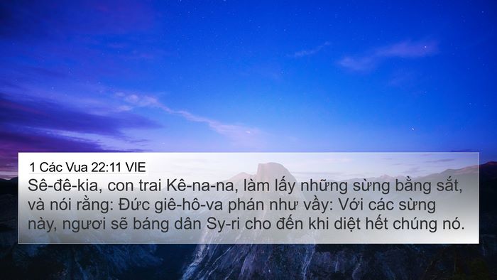 1 Các Vua 22:11 VIE Bible Verse Image