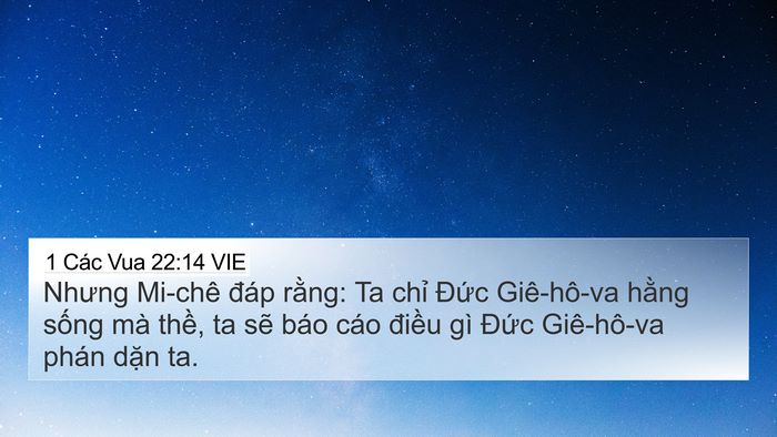 1 Các Vua 22:14 VIE Bible Verse Image