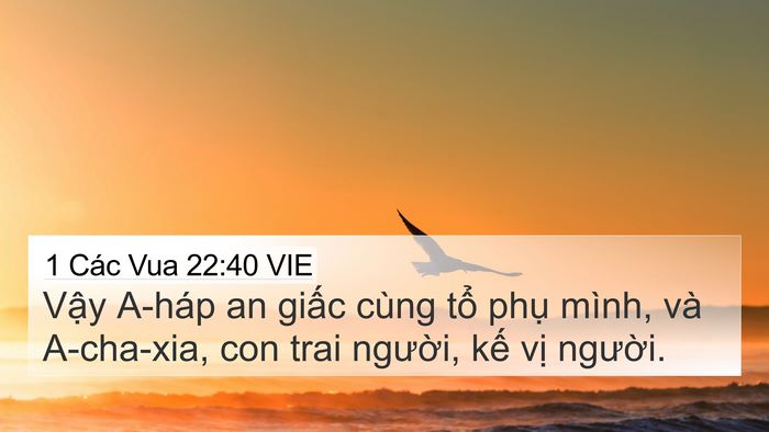 1 Các Vua 22:40 VIE Bible Verse Image