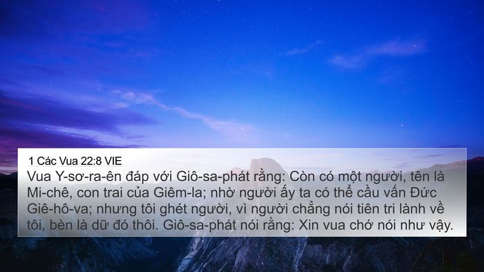 1 Các Vua 22:8 VIE Bible Verse Image