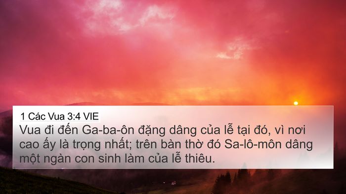 1 Các Vua 3:4 VIE Bible Verse Image