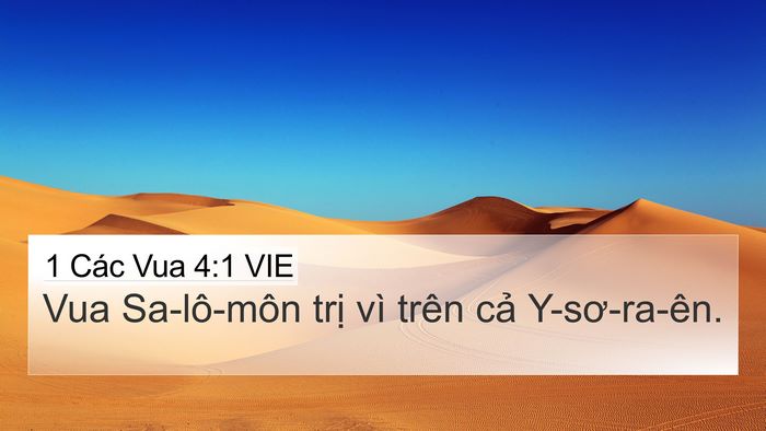 1 Các Vua 4:1 VIE Bible Verse Image