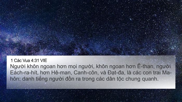 1 Các Vua 4:31 VIE Bible Verse Image