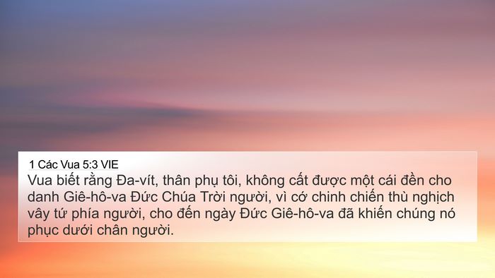 1 Các Vua 5:3 VIE Bible Verse Image