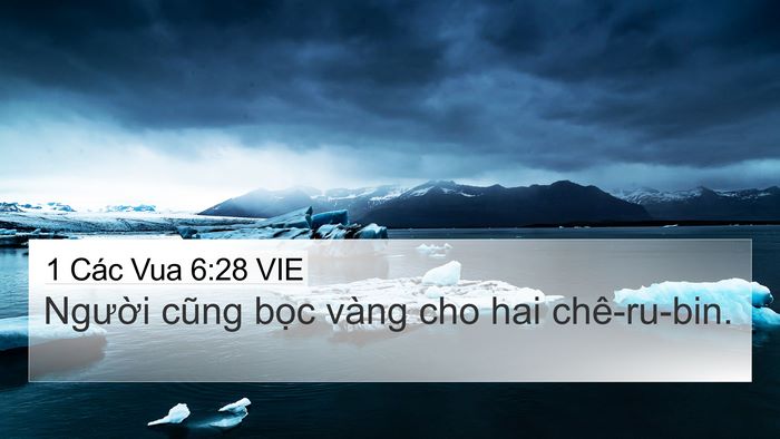 1 Các Vua 6:28 VIE 4K Wallpaper - Người cũng bọc vàng cho hai - 4K Wallpaper Bible Verse