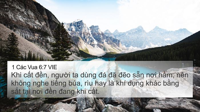 1 Các Vua 6:7 VIE 4K Wallpaper - Khi cất đền, người ta dùng đá đã - 4K Wallpaper Bible Verse