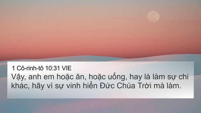 1 Cô-rinh-tô 10:31 VIE Bible Verse Image