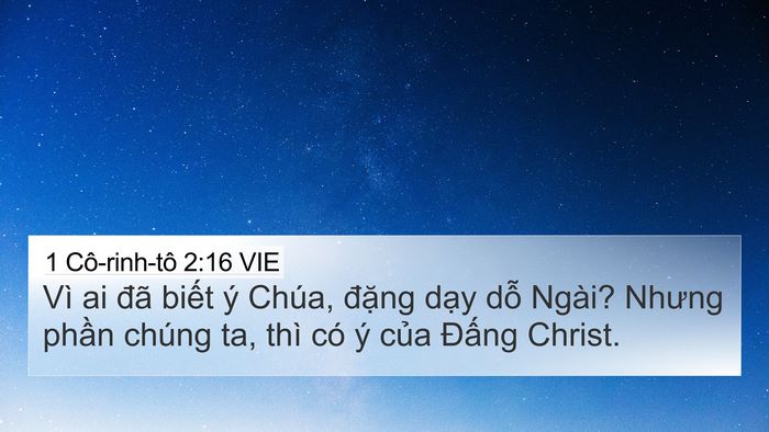 1 Cô-rinh-tô 2:16 VIE 4K Wallpaper - Vì ai đã biết ý Chúa, đặng dạy dỗ - 4K Wallpaper Bible Verse