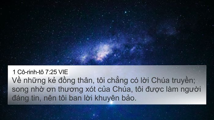 1 Cô-rinh-tô 7:25 VIE Bible Verse Image