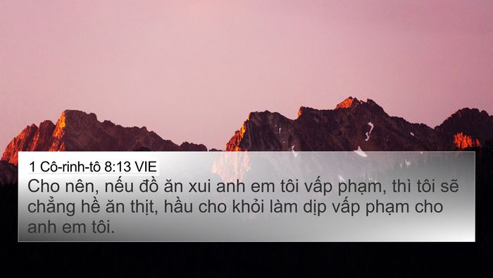 1 Cô-rinh-tô 8:13 VIE Bible Verse Image