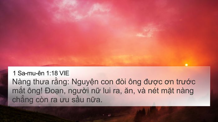 1 Sa-mu-ên 1:18 VIE Bible Verse Image
