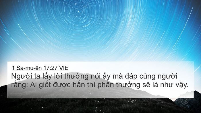1 Sa-mu-ên 17:27 VIE 4K Wallpaper - Người ta lấy lời thường nói ấy mà - 4K Wallpaper Bible Verse