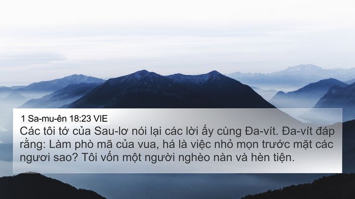 1 Sa-mu-ên 18:23 VIE Bible Verse Image