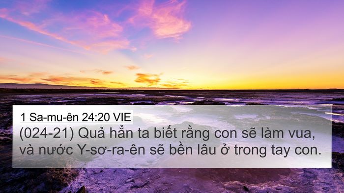 1 Sa-mu-ên 24:20 VIE 4K Wallpaper - (024-21) Quả hẳn ta biết rằng con sẽ - 4K Wallpaper Bible Verse