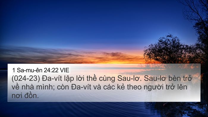 1 Sa-mu-ên 24:22 VIE Bible Verse Image
