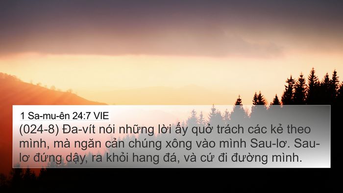 1 Sa-mu-ên 24:7 VIE 4K Wallpaper - (024-8) Đa-vít nói những lời ấy quở - 4K Wallpaper Bible Verse