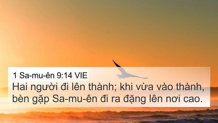 1 Sa-mu-ên 9:14 VIE 4K Wallpaper - Hai người đi lên thành; khi vừa vào - 4K Wallpaper Bible Verse