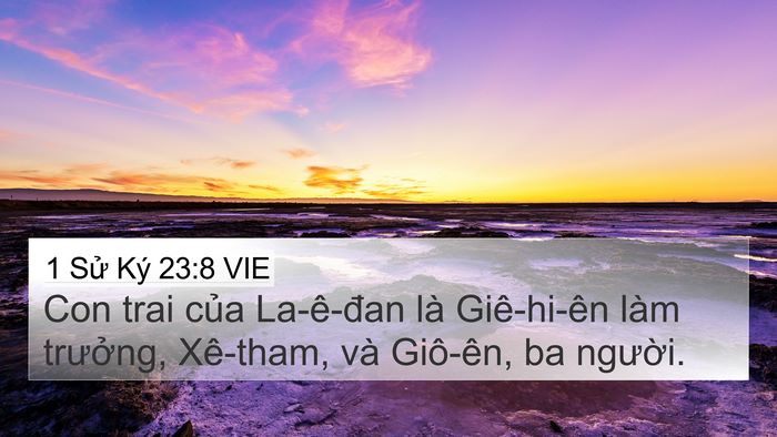 1 Sử Ký 23:8 VIE Bible Verse Image