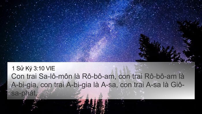1 Sử Ký 3:10 VIE 4K Wallpaper - Con trai Sa-lô-môn là Rô-bô-am, con trai - 4K Wallpaper Bible Verse