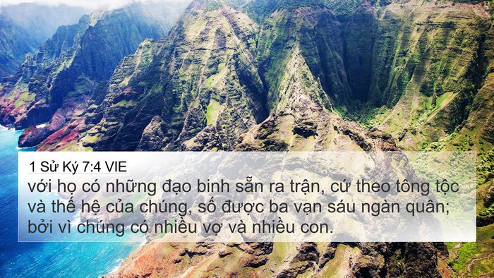 1 Sử Ký 7:4 VIE 4K Wallpaper - với họ có những đạo binh sẵn ra - 4K Wallpaper Bible Verse