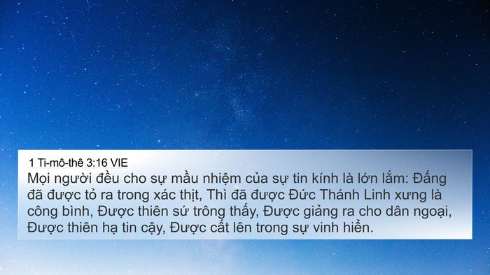 1 Ti-mô-thê 3:16 VIE Bible Verse Image