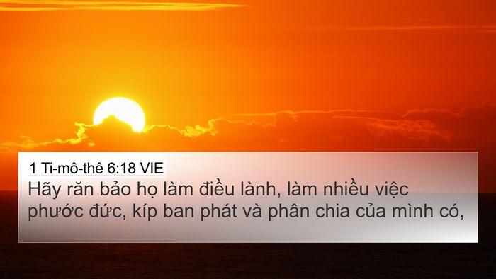 1 Ti-mô-thê 6:18 VIE Bible Verse Image