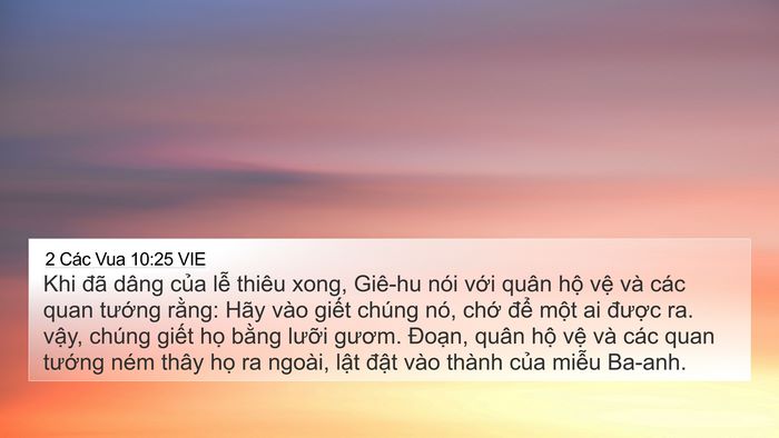 2 Các Vua 10:25 VIE Bible Verse Image