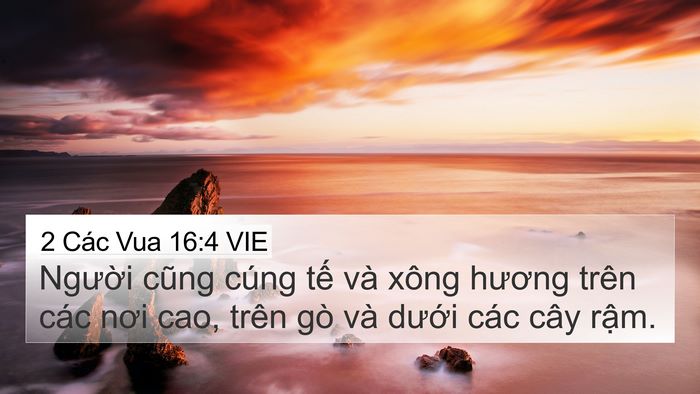 2 Các Vua 16:4 VIE Bible Verse Image