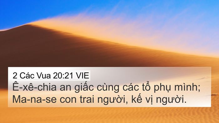 2 Các Vua 20:21 VIE Bible Verse Image