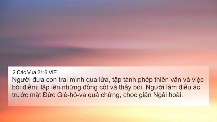 2 Các Vua 21:6 VIE Bible Verse Image