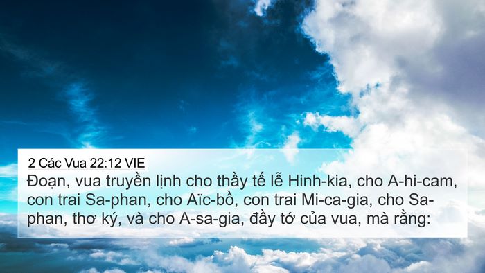 2 Các Vua 22:12 VIE Bible Verse Image