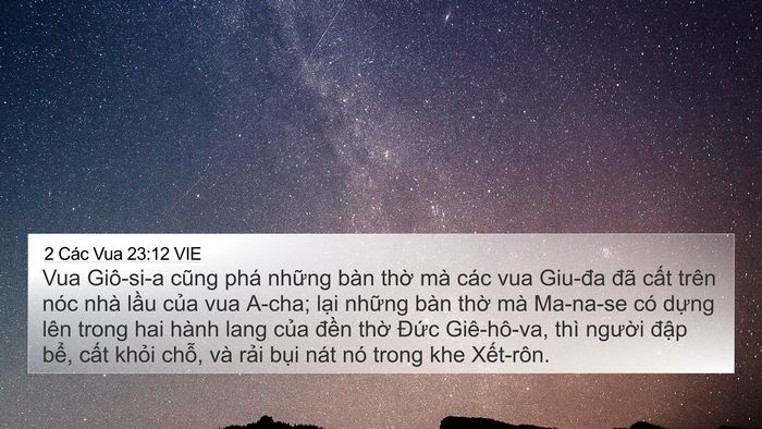 2 Các Vua 23:12 VIE Bible Verse Image