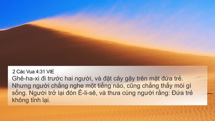 2 Các Vua 4:31 VIE Bible Verse Image