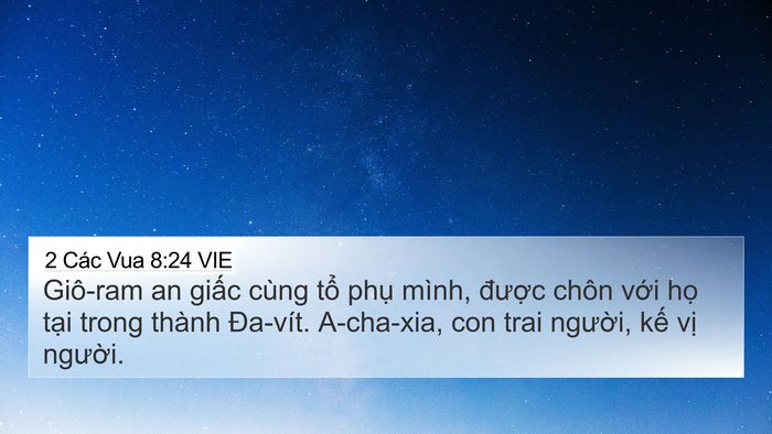 2 Các Vua 8:24 VIE Bible Verse Image