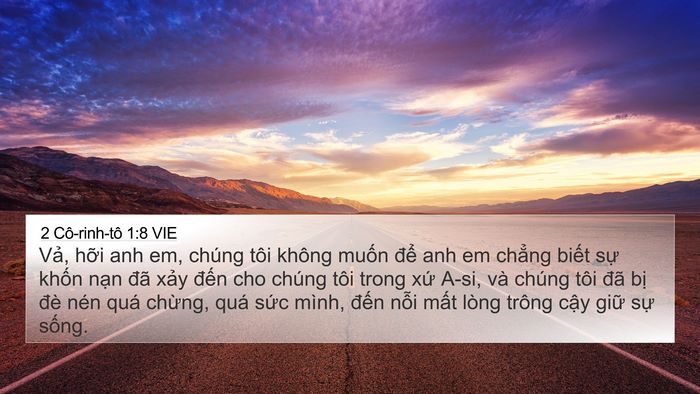 2 Cô-rinh-tô 1:8 VIE Bible Verse Image