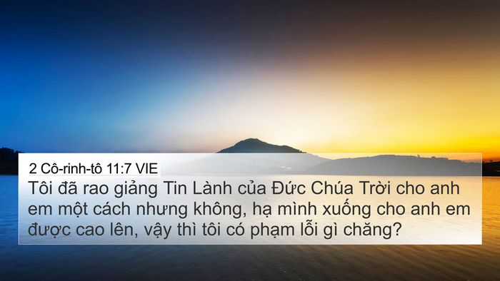 2 Cô-rinh-tô 11:7 VIE 4K Wallpaper - Tôi đã rao giảng Tin Lành của Đức - 4K Wallpaper Bible Verse