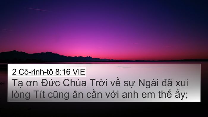 2 Cô-rinh-tô 8:16 VIE Bible Verse Image