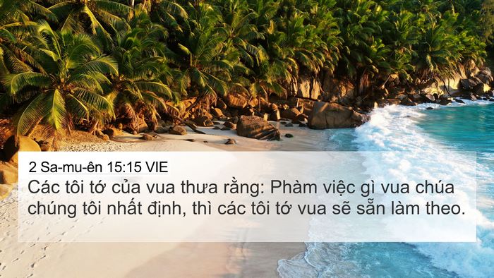 2 Sa-mu-ên 15:15 VIE 4K Wallpaper - Các tôi tớ của vua thưa rằng: Phàm - 4K Wallpaper Bible Verse