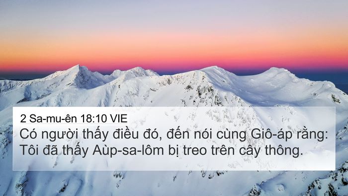 2 Sa-mu-ên 18:10 VIE 4K Wallpaper - Có người thấy điều đó, đến nói - 4K Wallpaper Bible Verse