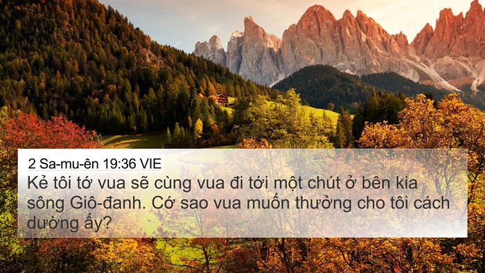 2 Sa-mu-ên 19:36 VIE 4K Wallpaper - Kẻ tôi tớ vua sẽ cùng vua đi tới một - 4K Wallpaper Bible Verse